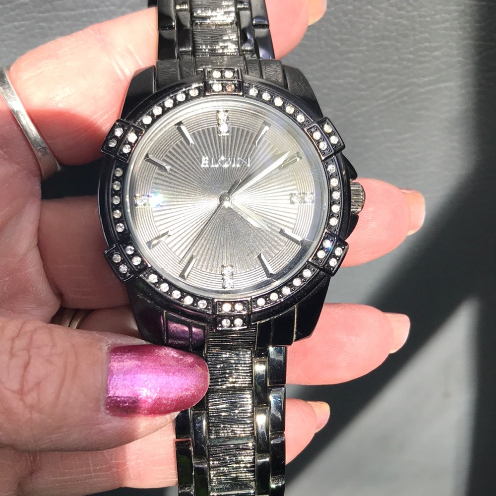 Men’s Elgin gun metal watch